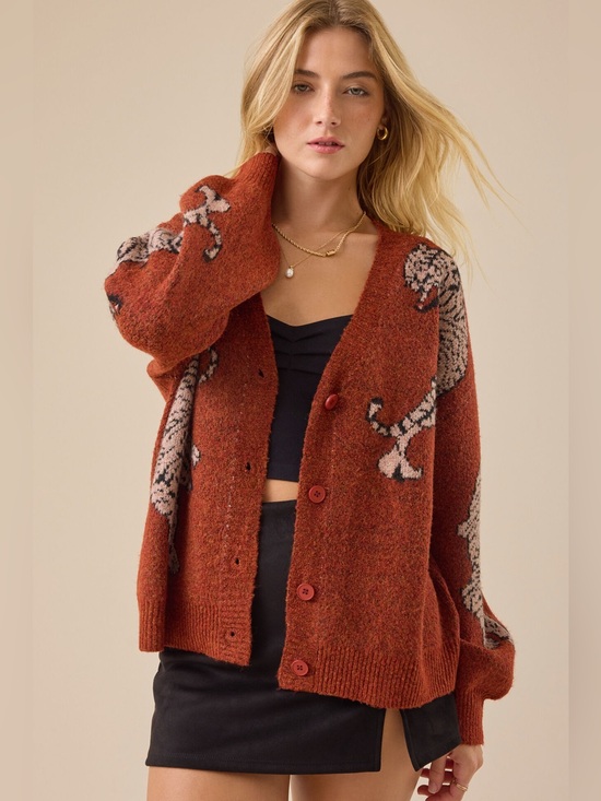 Altar'd State Sweaters - Altar'd State Zora Tiger Cardigan - XS